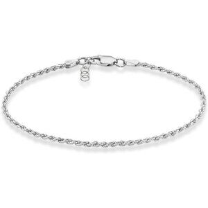 Miabella Solid 925 Sterling Silver Italian 2mm, 3mm Diamond-Cut Braided Rope